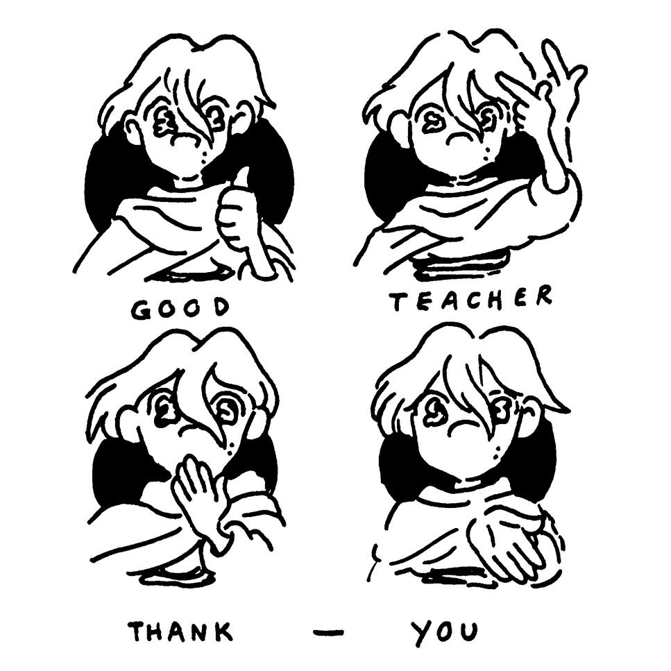 AUSLAN artwork - ink on trace paper