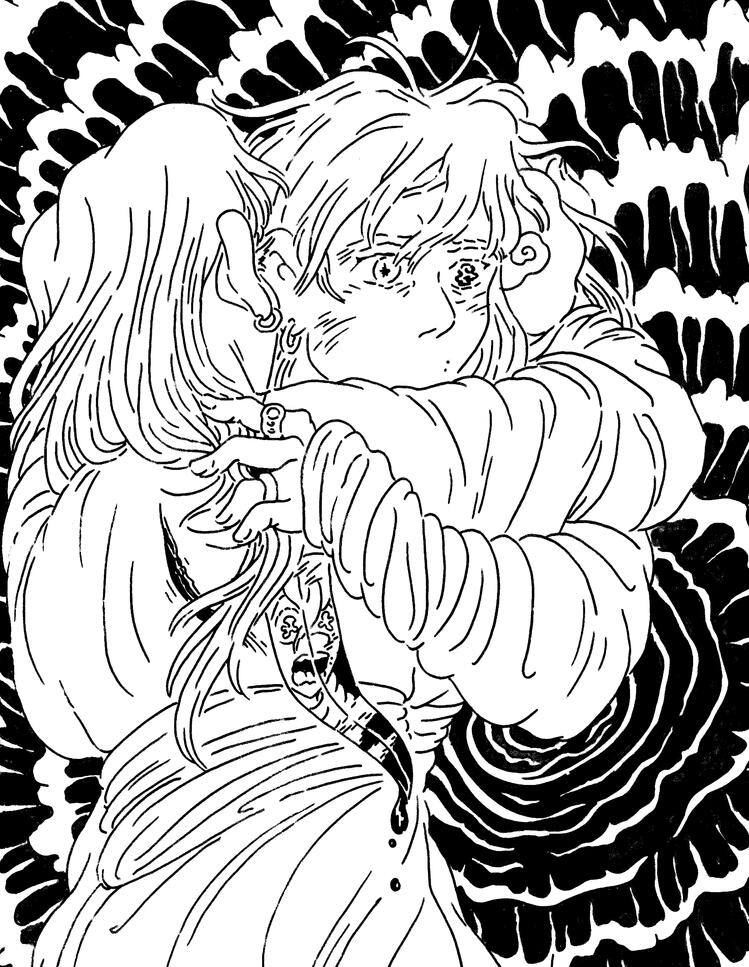 Nina concept artwork - Ink on trace paper