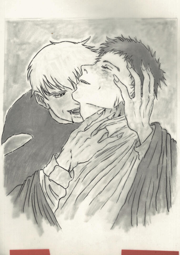 commission - graphite on paper, ink on trace paper on top