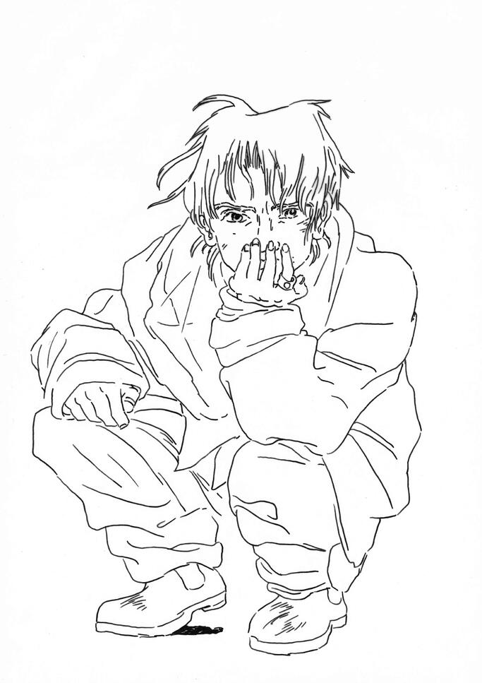 Nina concept art - ink of trace paper