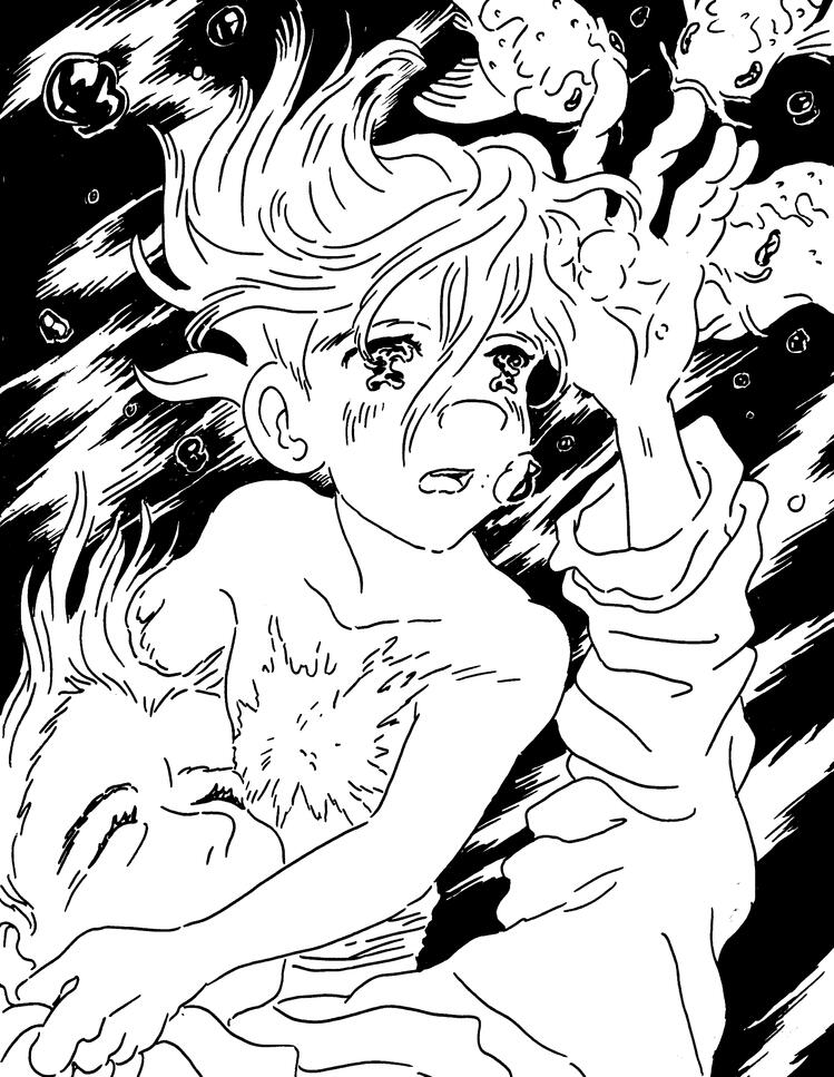 Nina concept artwork - Ink on trace paper